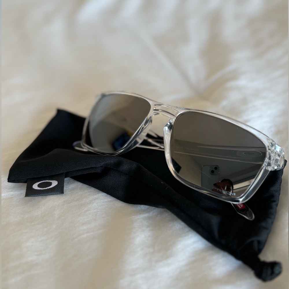 Oakley Sylas Sunglasses Clear Frame with Black Lenses